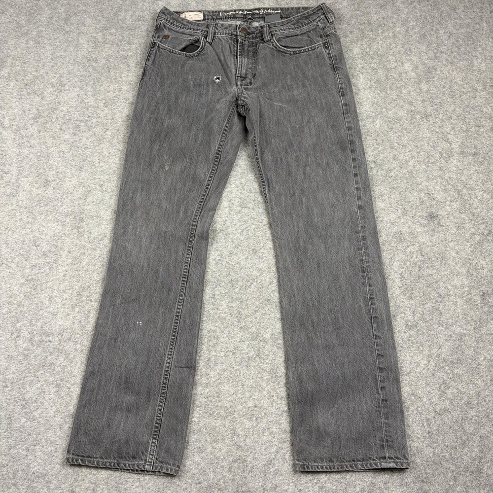 Buffalo David Bitton Daran Jeans Mens 30x32 Slim Straight Grey Faded Distressed - Picture 2 of 16